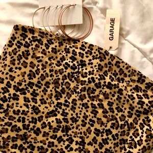Leopard tube top and hoop earrings